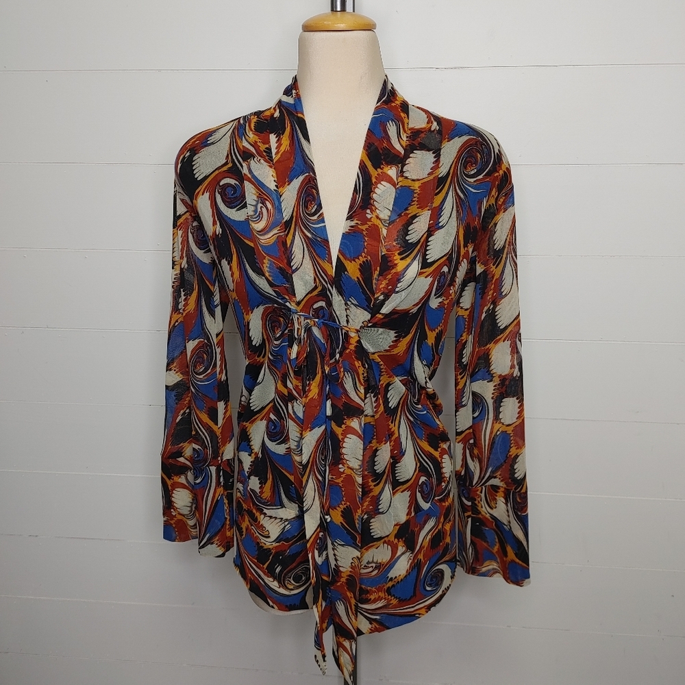 Vintage Jean Paul Gaultier Mesh Tie Front Top Size S